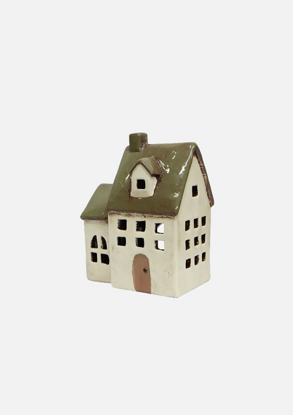 Alsace Tea Light Chapel  - Olive Green | French Country