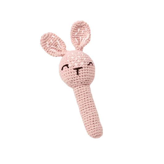 Crochet Bunny Rattle - Blush