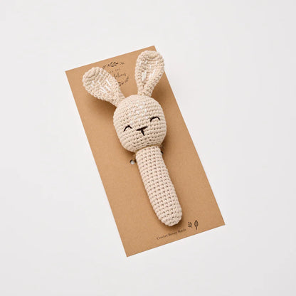 Crochet Bunny Rattle - Sand