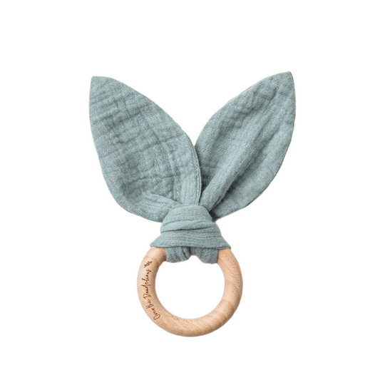 Organic Bunny Ears Teether - Sage