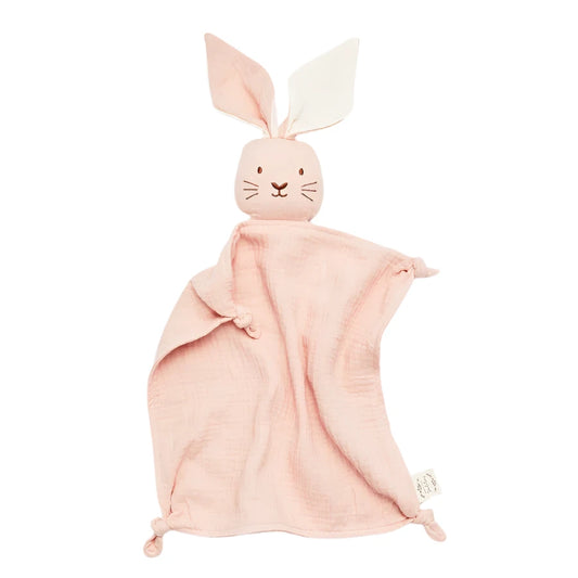 Organic Muslin Bunny Lovey - Blush with Milk Ears