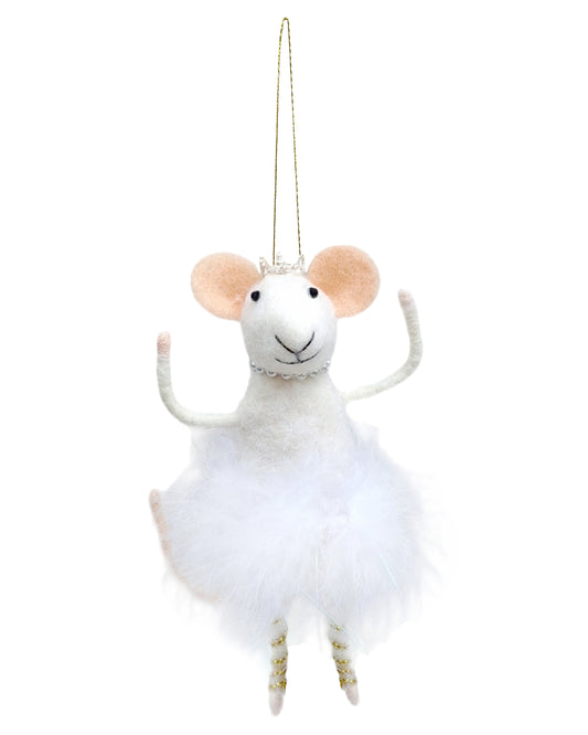 Felt Ballerina Mouse - White