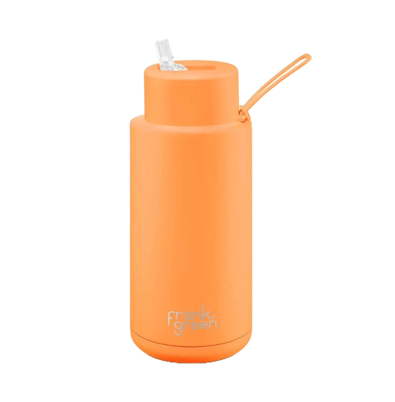 Frank Green 34oz Straw Bottle - Neon Orange | Avisons NZ