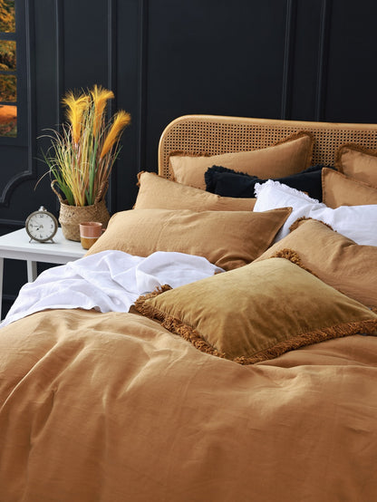 Laundered Linen Duvet Set - Cumin | MM Linen | Avisons