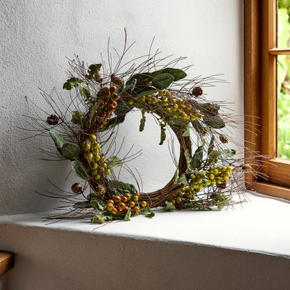 Foraged Green Berry Wreath | French Country | Avisons