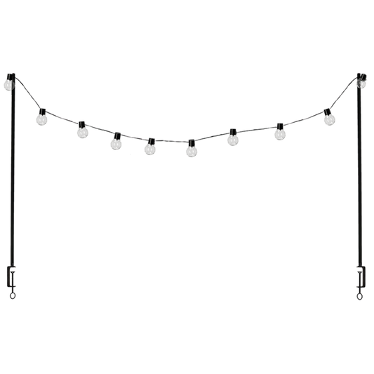 Table Clamp W/ Solar Lights Black 220cm