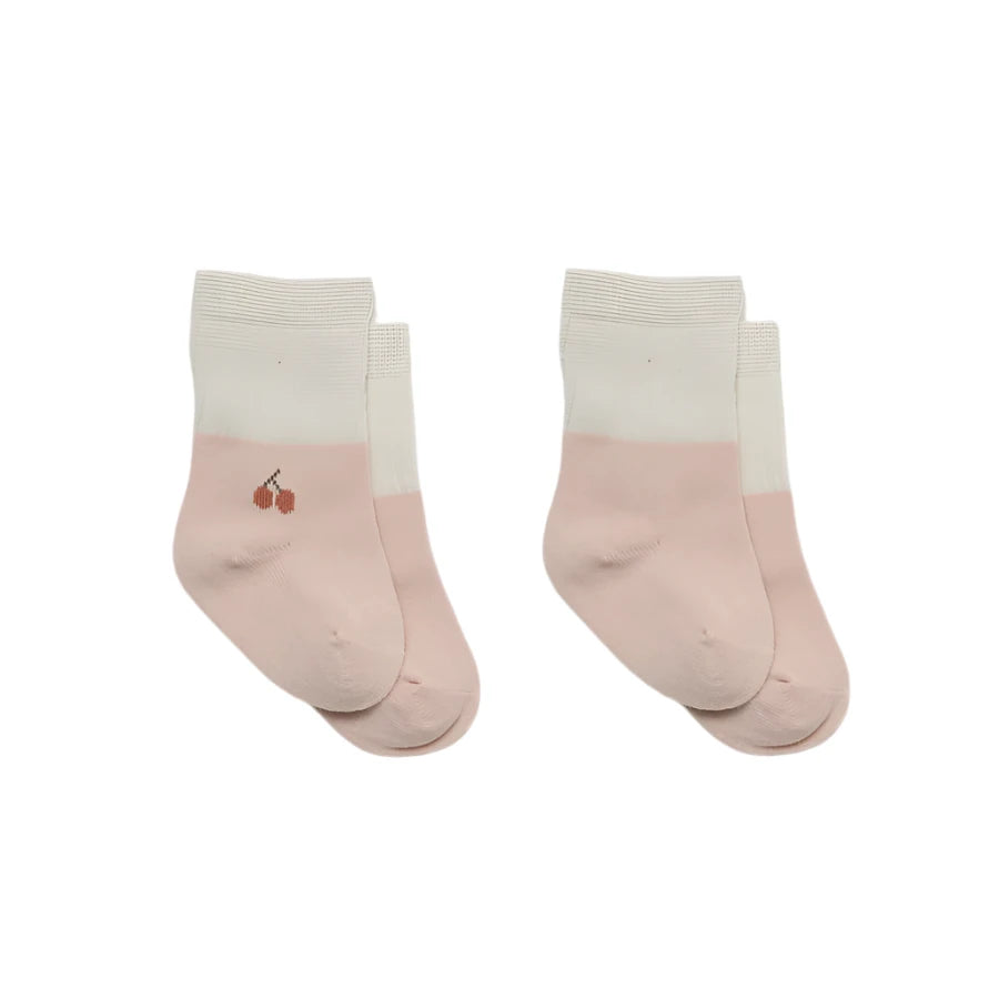 Socks set of 2 - Pink Cherry