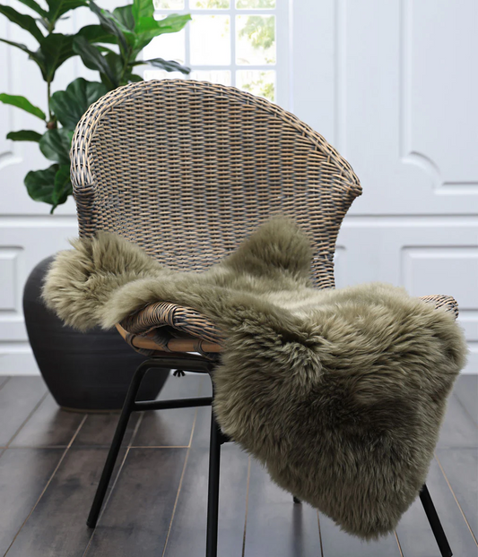 NZ Wool Sheepskin Rug - Olive | MM Linen | Avisons