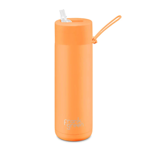 Frank Green 20oz Straw Bottle - Neon Orange | Avisons NZ