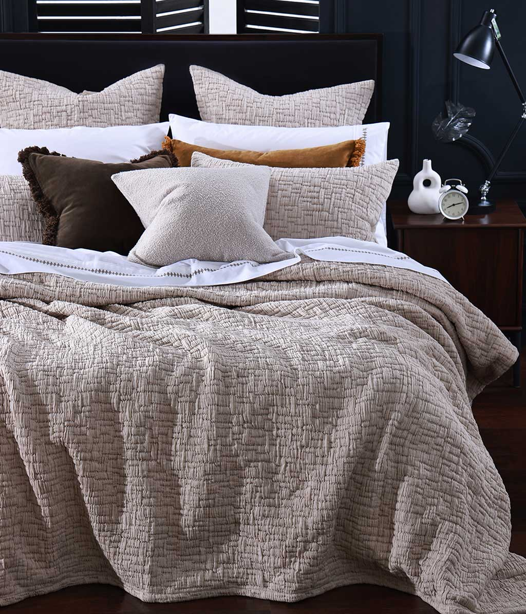 Livie Bedspread Set - Bark | MM Linen | Avisons