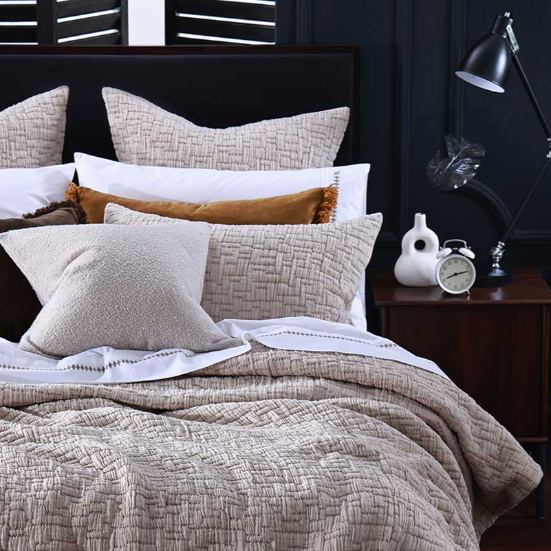 Livie Bedspread Euro Set - Bark