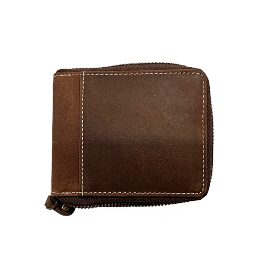 Zip Rustic Wallet - Brown