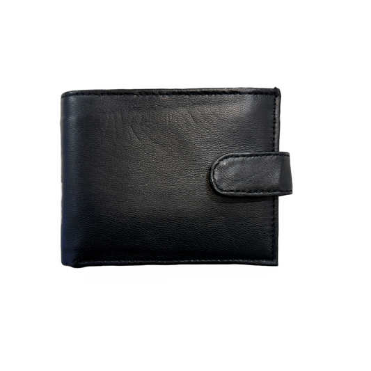 TZ Classic Dome Leather Wallet - Black