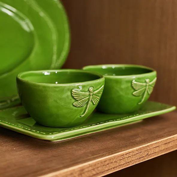 Dragonfly Green Condiment Set | French Country | Avisons