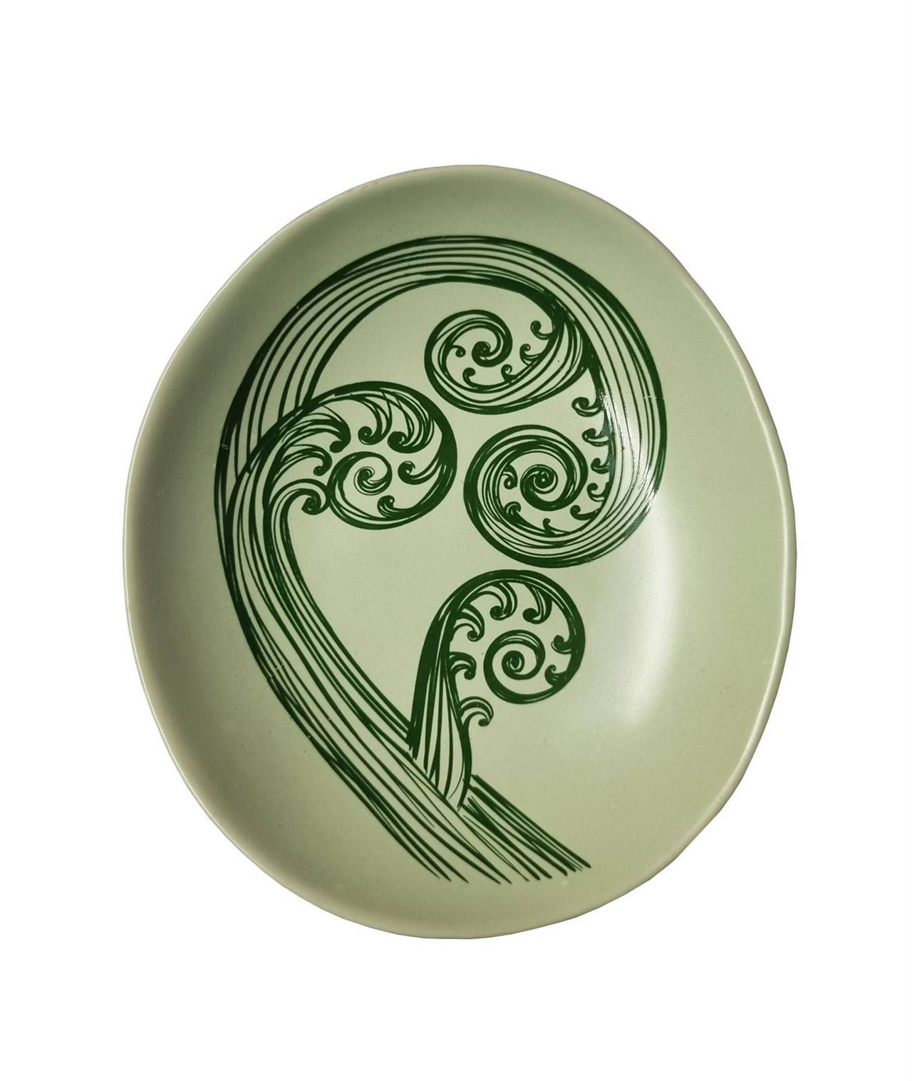 Ponga Frond Porcelain Bowl - Green