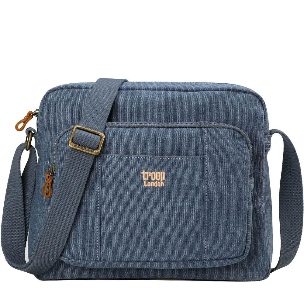 Classic Zip Top Satchel - Blue | Troop London NZ